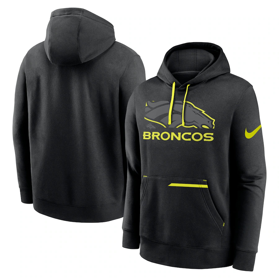 Men's Denver Broncos Black Volt Pullover Hoodie Men's Denver Broncos Black Volt Pullover Hoodie